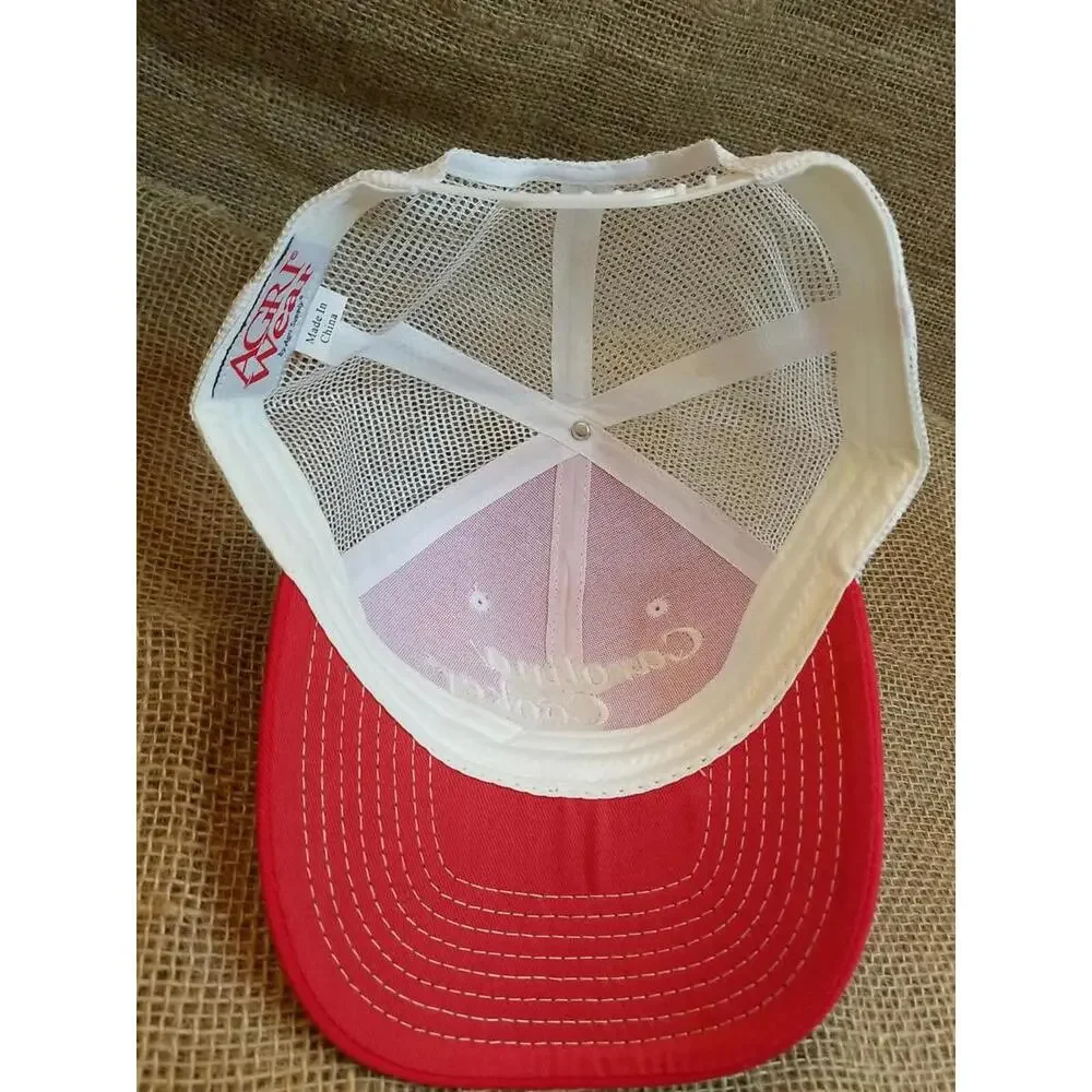 Carolina Cooker Agri Wear Red‎ and White Mesh Snapback Truckers/Baseball Hat EUC